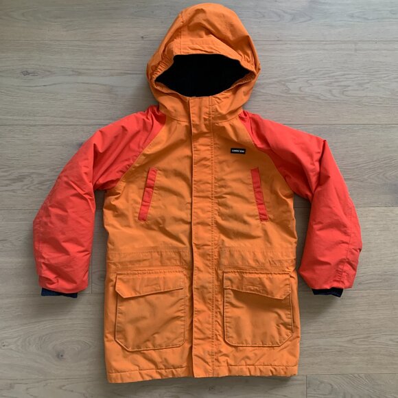 Lands’ End Kids Squall Parka L 10-12 Orange Waterproof Insulated Winter Coat - Picture 2 of 15
